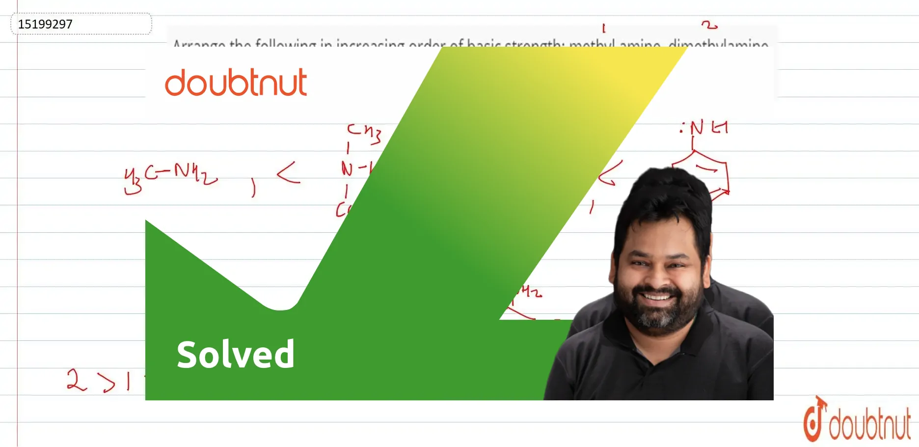 Arrange the following in increasing order of basic strength: methyl am