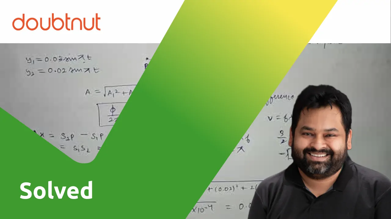 Two sources S1 " and "S2 separated 2.0 m, vibrate according to equatio