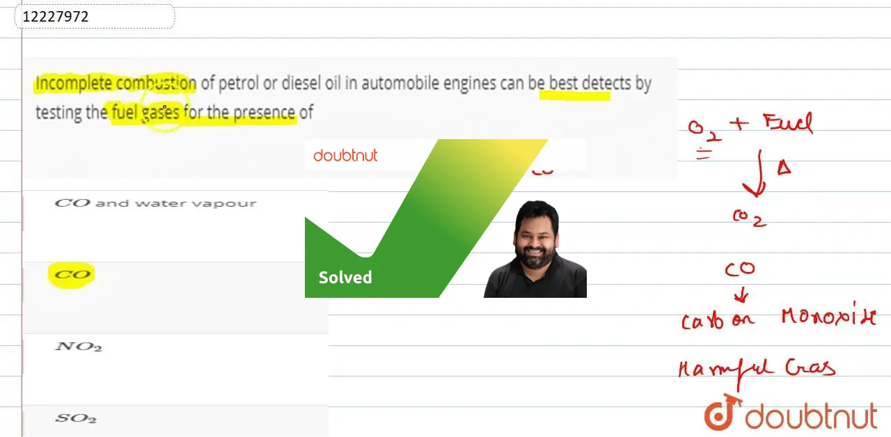 combustion of petrol or diesel oil in automobile engines ca