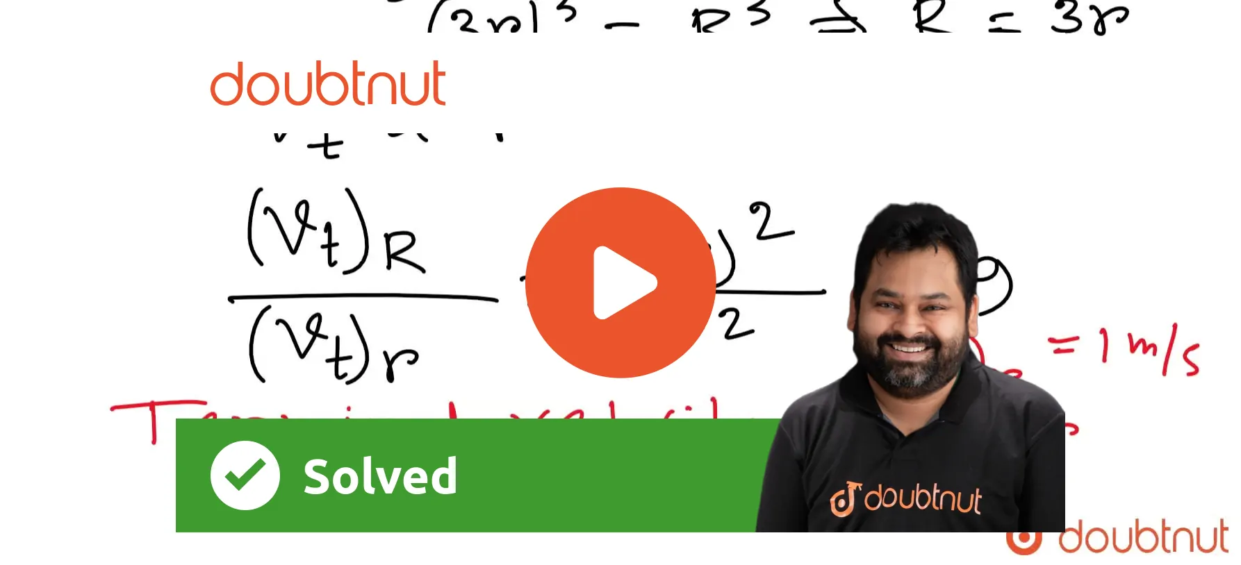 27 number of droplets having same size are falling through air with the  same terminal velocity of `1 m.s^(2) ` . If the small dropets merge to  produce a new drop. What will be the terminal velocity of