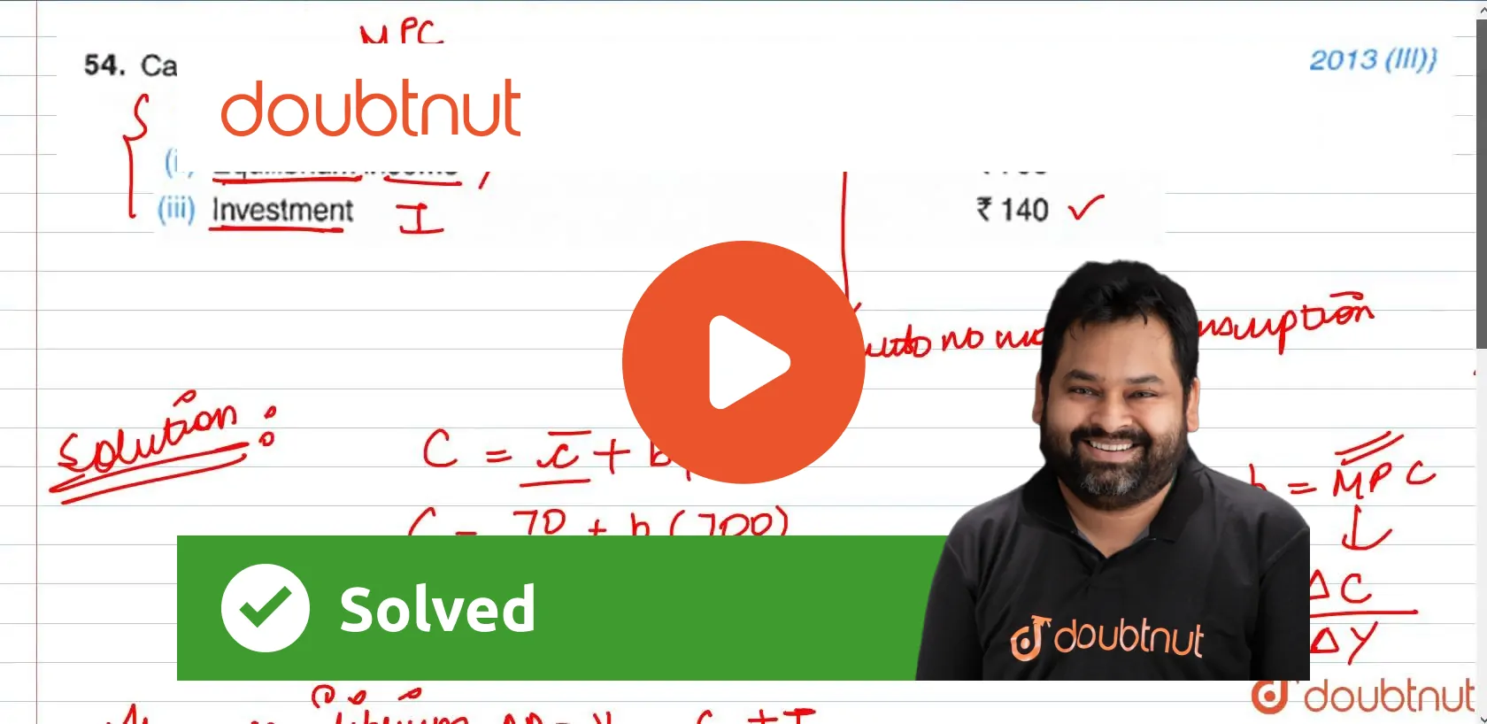 Calculate Marginal Propensity To Consume From The Following