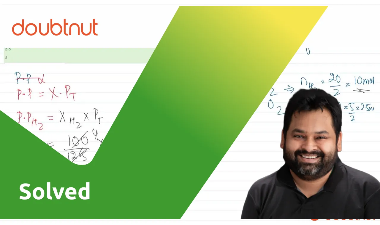 A mixture of dihydrogen and dioxygen at one bar pressure contains 20