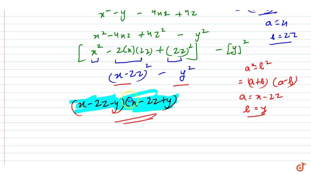 Factorize X 2 Y 2 4x Z 4z 2