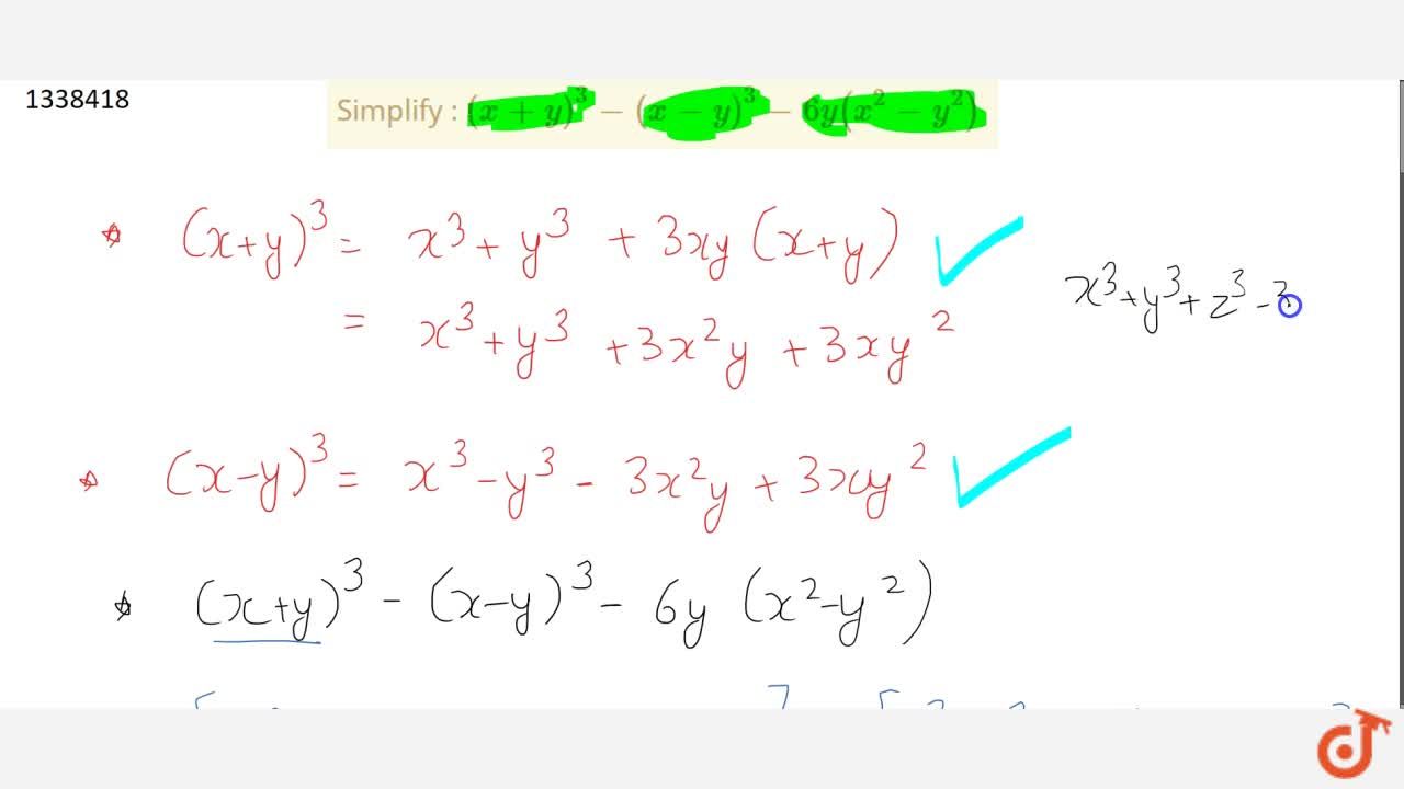 Simplify X Y 3 X Y 3 6y X 2 Y 2