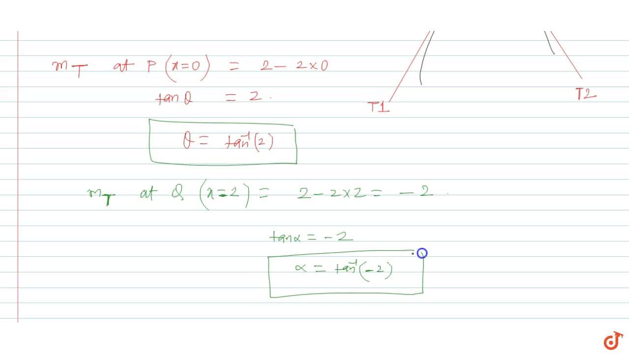 Find The Angle At Which The Curve Y 2x X 2cut The X Axis