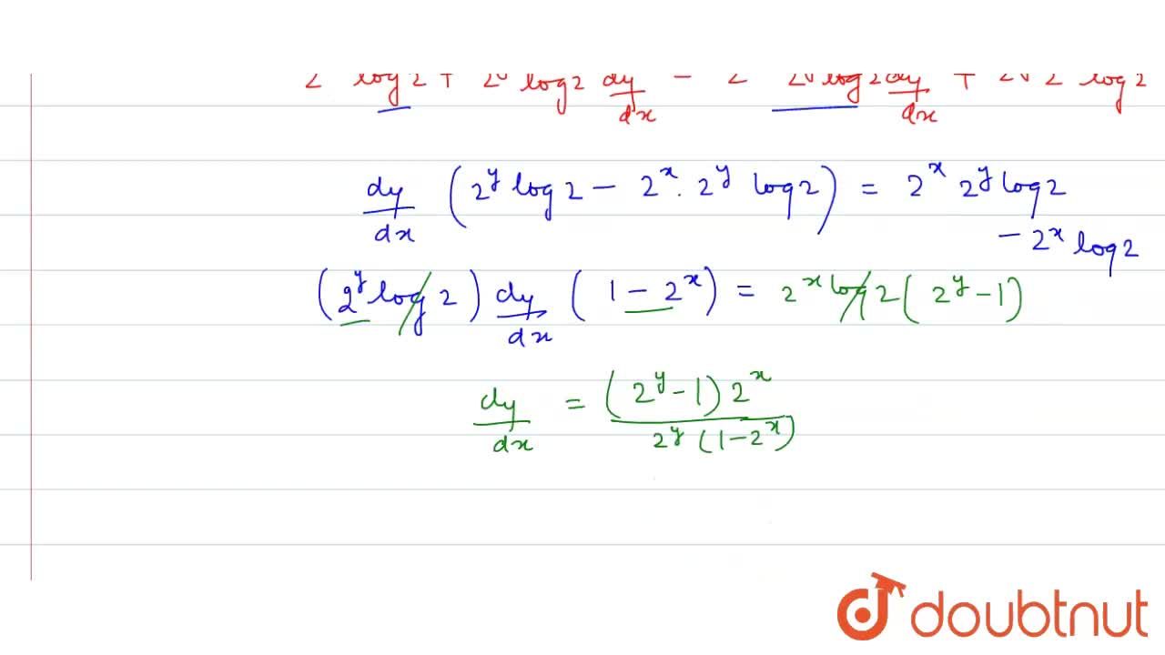 If 2 X 2 Y 2 X Y Then Dy Dx Is Equal To 2 Y 2 X B 1 1 2 X 1 2 Y D 2 X 1 2 Y 2 Y 2 X 1