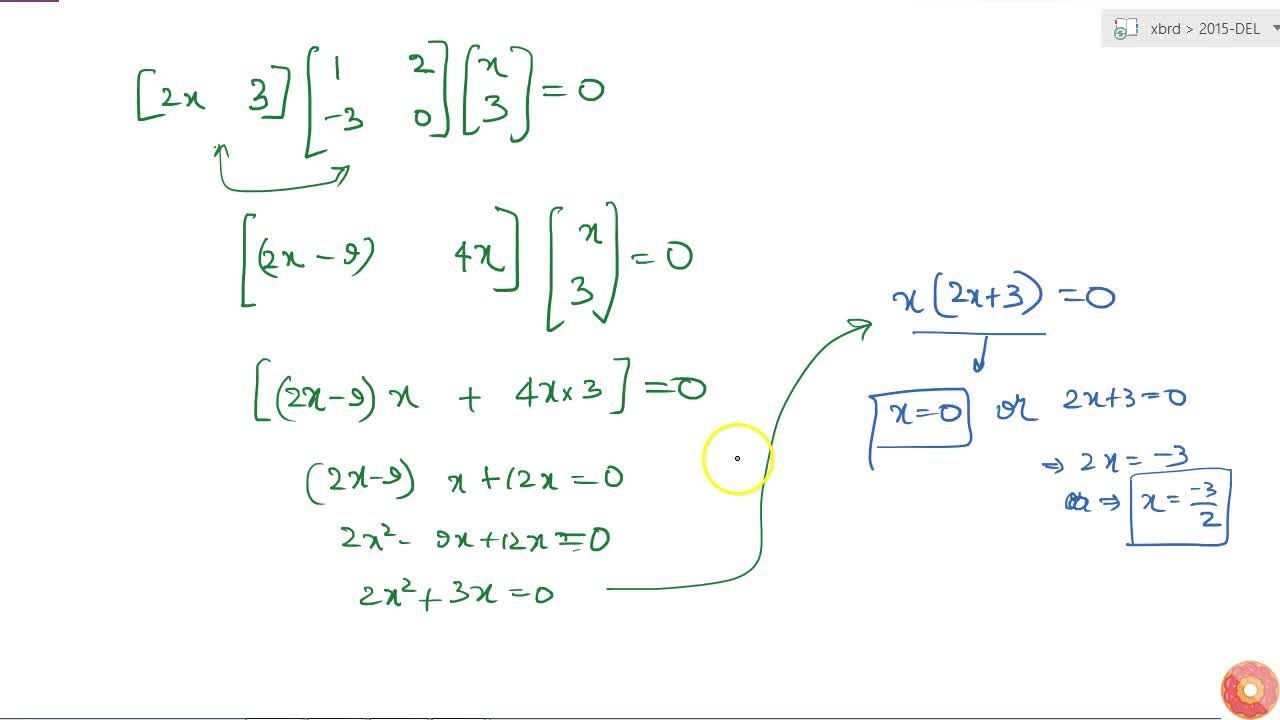 If 2x3 1 2 3 0 X3 O Find X