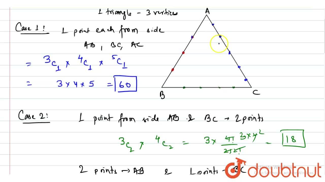 The Sides Ab Ca Of A Triangle Abc Have 3 4 And 5 Triangles That Can Be Constructed By Using These Points As Vertices Is