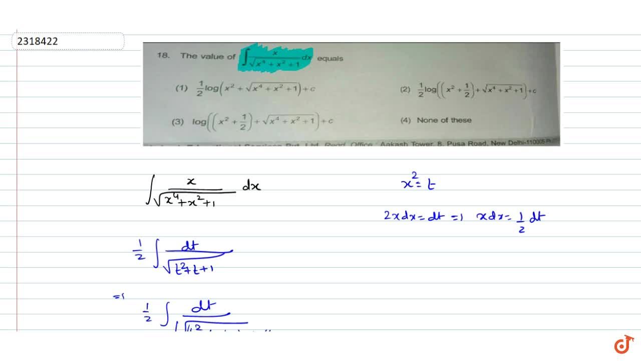 Int X Sqrt X 4 X 2 1 Dx