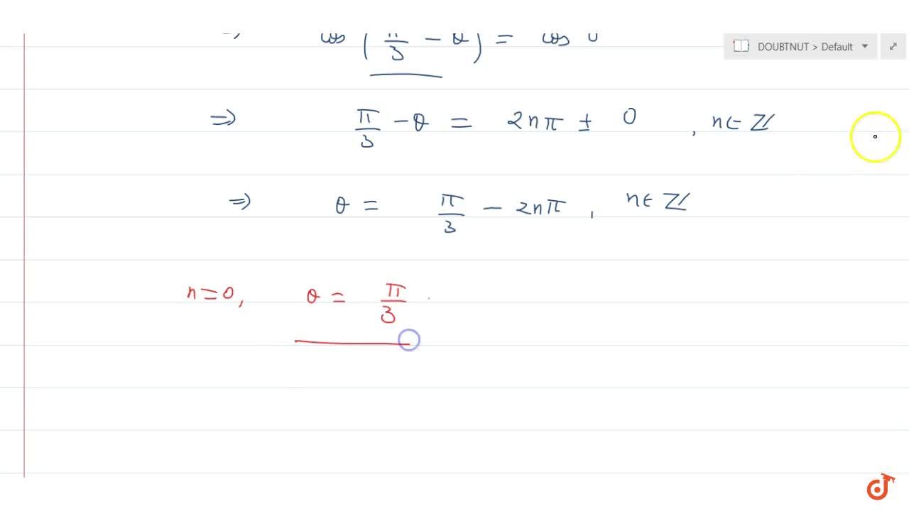 The Value Of Theta Satisfying The Given Equation Cos Theta Sqrt 3 Sin Theta 2 Is A Pi 3 B 5 Pi 3 C 2 Pi 3 D 4 Pi 3