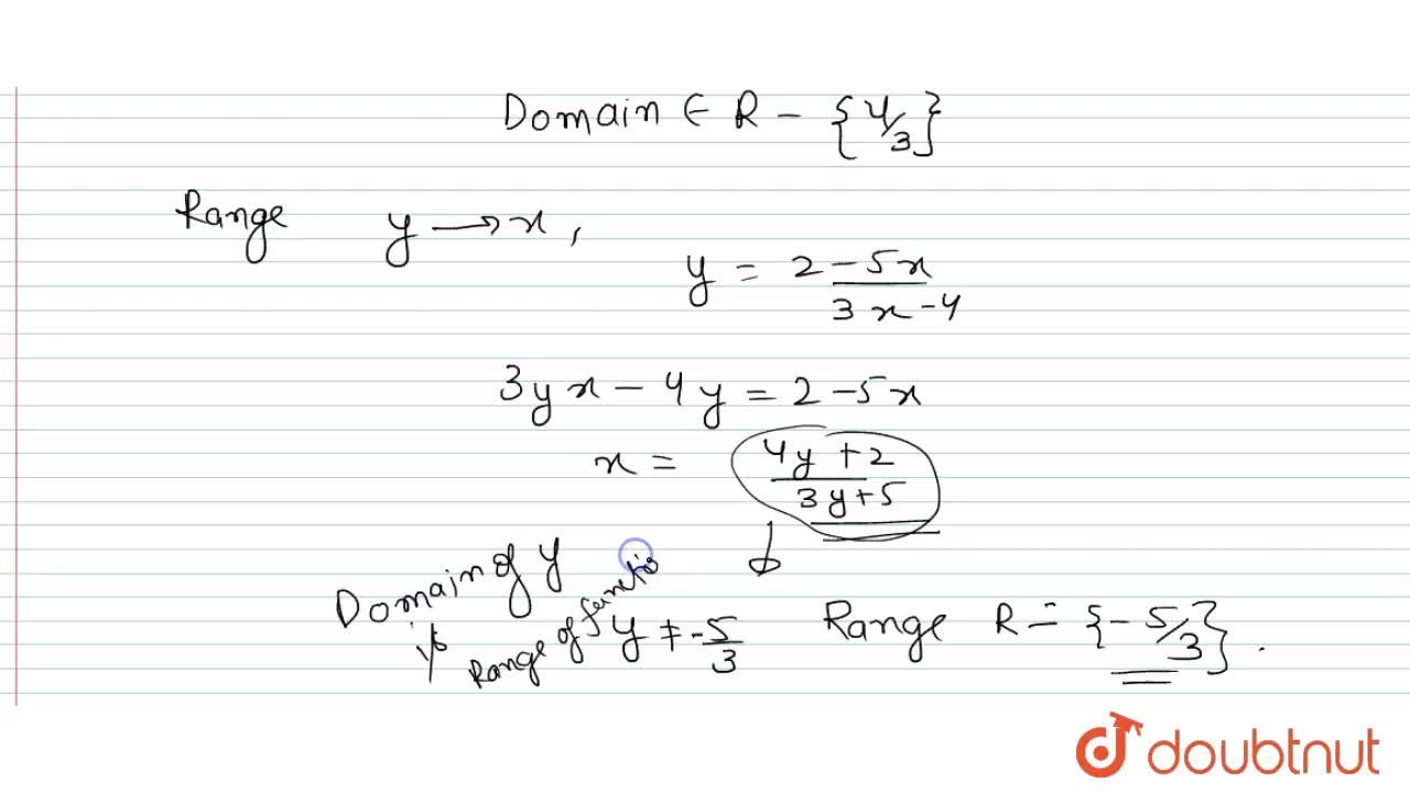 Find The Domain And Range Of F X 2 5x 3x 4