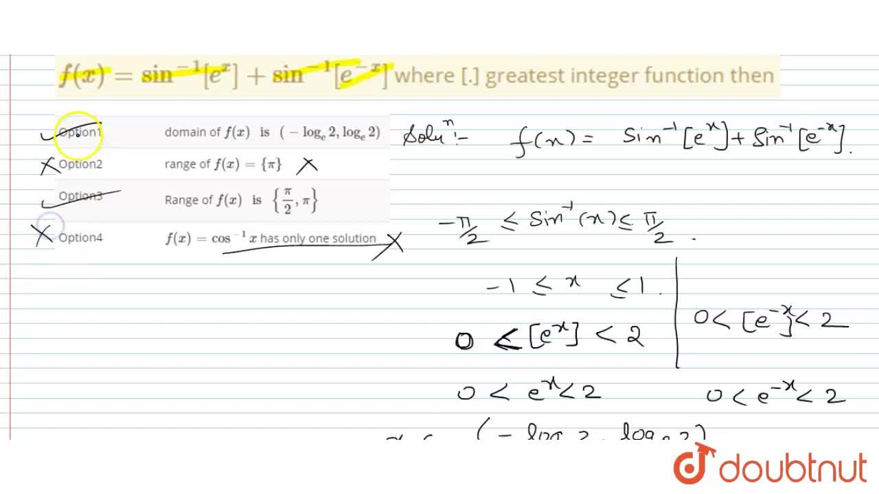 F X Sin 1 E X Sin 1 E X Where Greatest Integer Function Then F X Sin 1 E X Sin 1 E X Where Greatest Integer Function Then