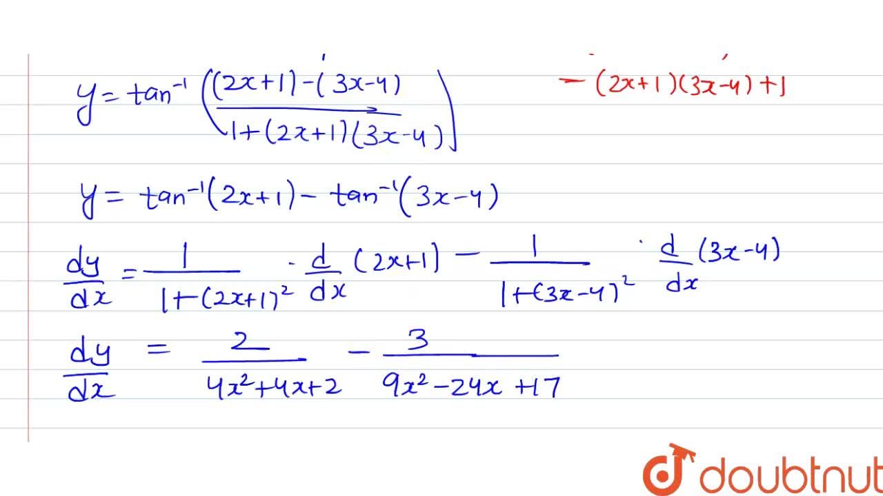 Y Tan 1 5 X 6x 2 5x 3 Find Dy Dx