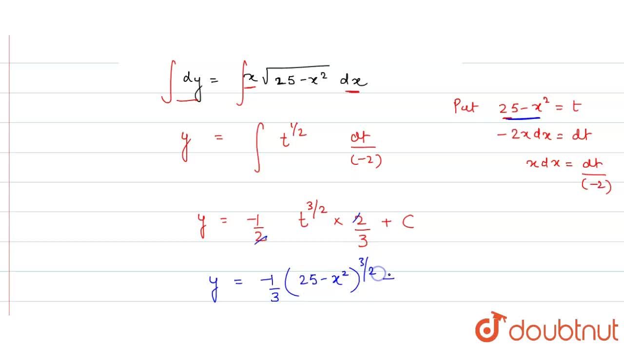 Dy Dx X Sqrt 25 X 2
