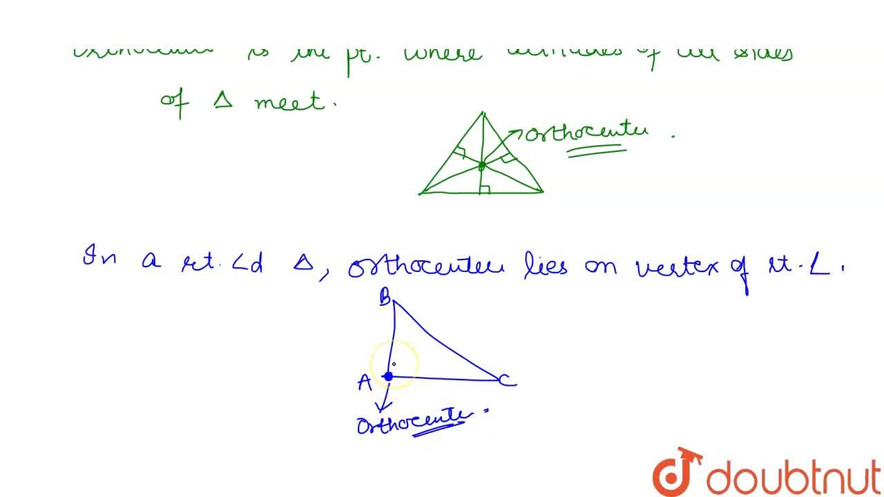 orthocenter of a right triangle