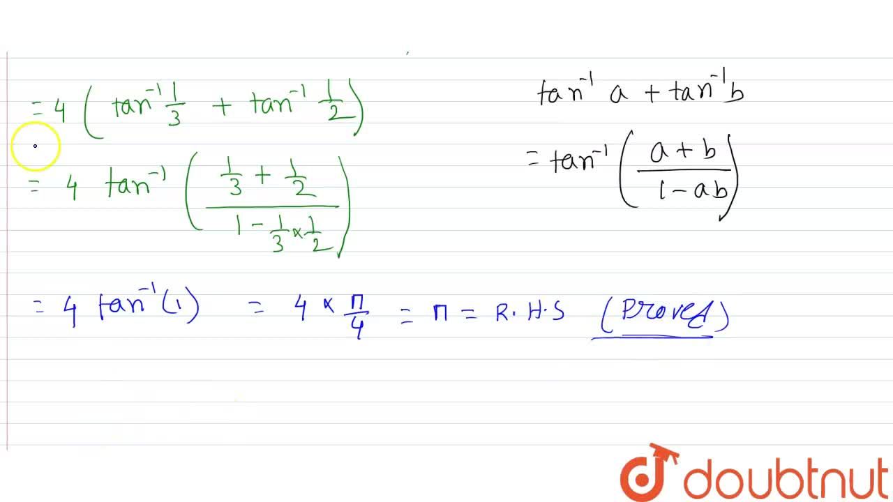 4 Tan 1 1 3 Cos 1 2 Sqrt 5 Pi