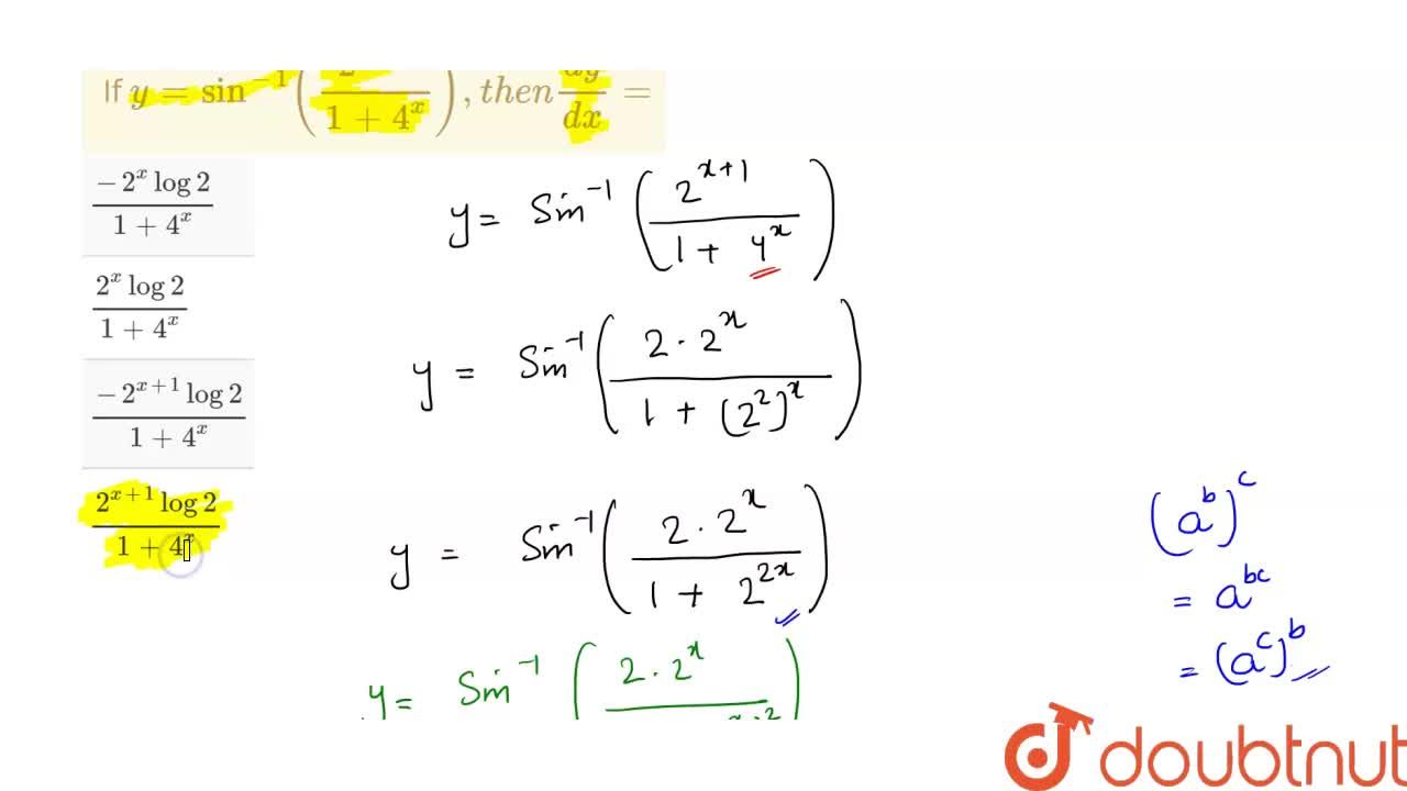 If Y Sin 1 2 X 1 1 4 X Then Dy Dx