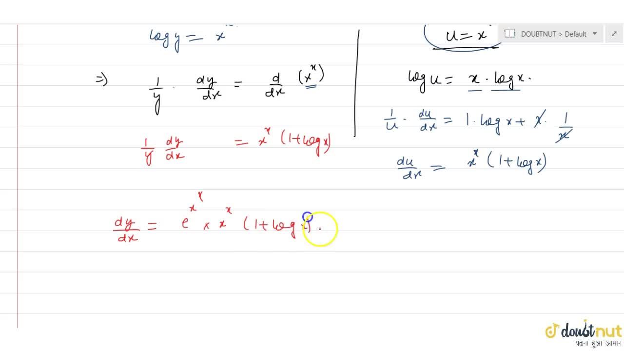 If Y E X X Then Dy Dx Is