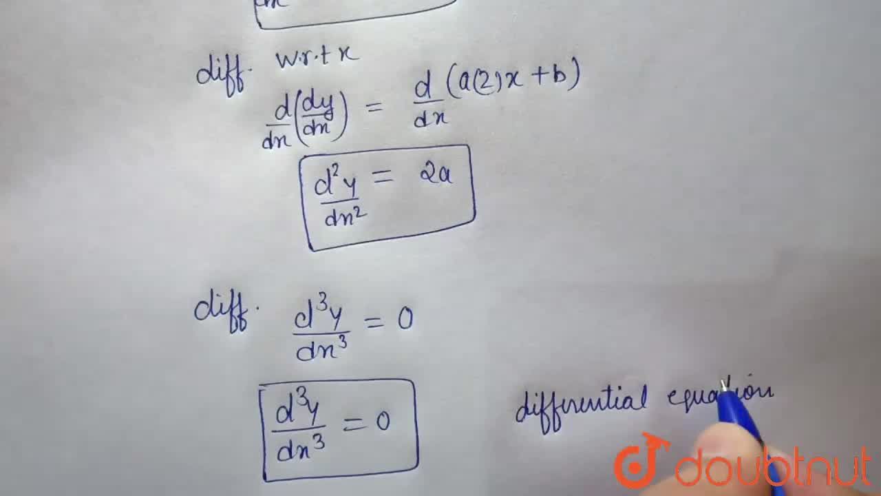 Form The Differential Equation From The Following Primitives Where Constants Are Arbitrary Y A X 2 B X C