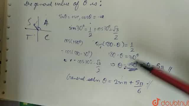 If Sintheta 1 2a N Dcostheta Sqrt 3 2 Then The General Value Of Theta Is N In Z Dot A 2npi 5pi 6 B 2npi Pi 6 2npi 7pi 6 D 2npi Pi 4