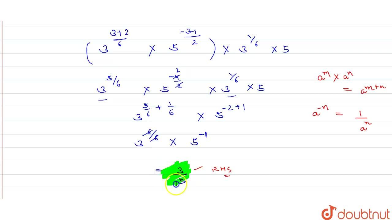 Prove That Sqrt 3 Xx 5 3 Root 3 3 1 Sqrt 5 Xx 3 Xx 5 6 1 6 3 5