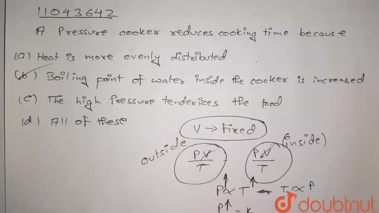 use of pressure cooker reduces cooking time