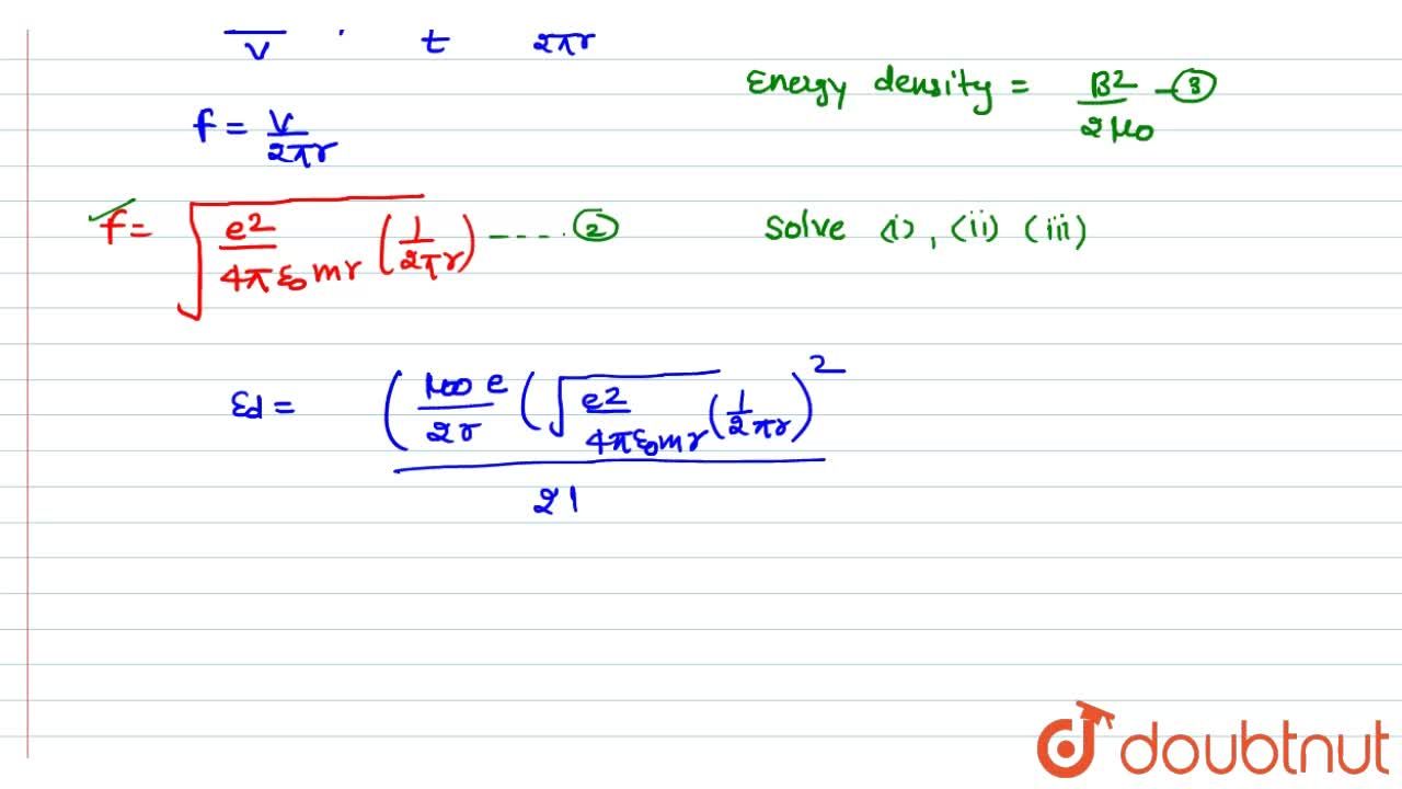 What is the magnetic energy density terms of constant r )at the centre of a circulating electron in the hydrogen atom in first of the orbit is r)
