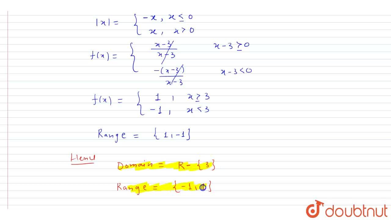 Find The Domain And The Range Of The Real Function F X X 3 X 3