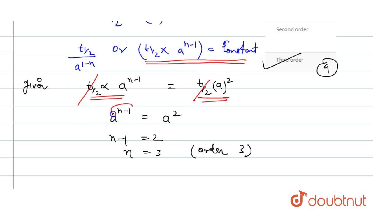 T 1 2 Constant Confirms The First Order Of The Reaction As One A 2 T 1 2 Constant Confirms That The Reaction Is Of