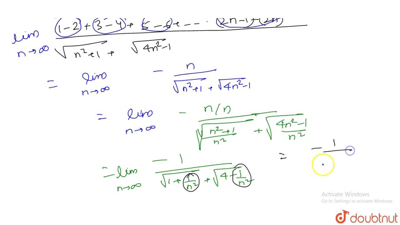 Lim N Gtoo 1 2 3 4 5 6 2n Sqrt N 2 1 Sqrt 4n 2 1 1 1 3 2 1 33 1 54 1 5