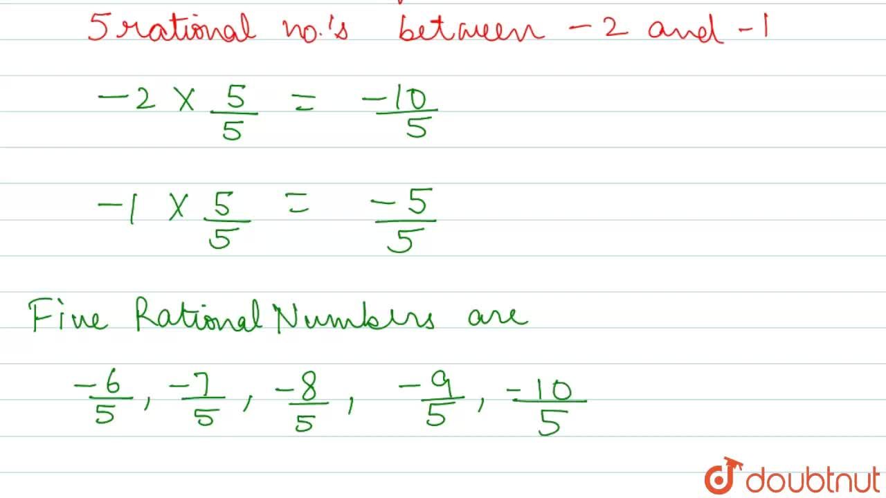 List Five Rational Numbers Between 2 And 1