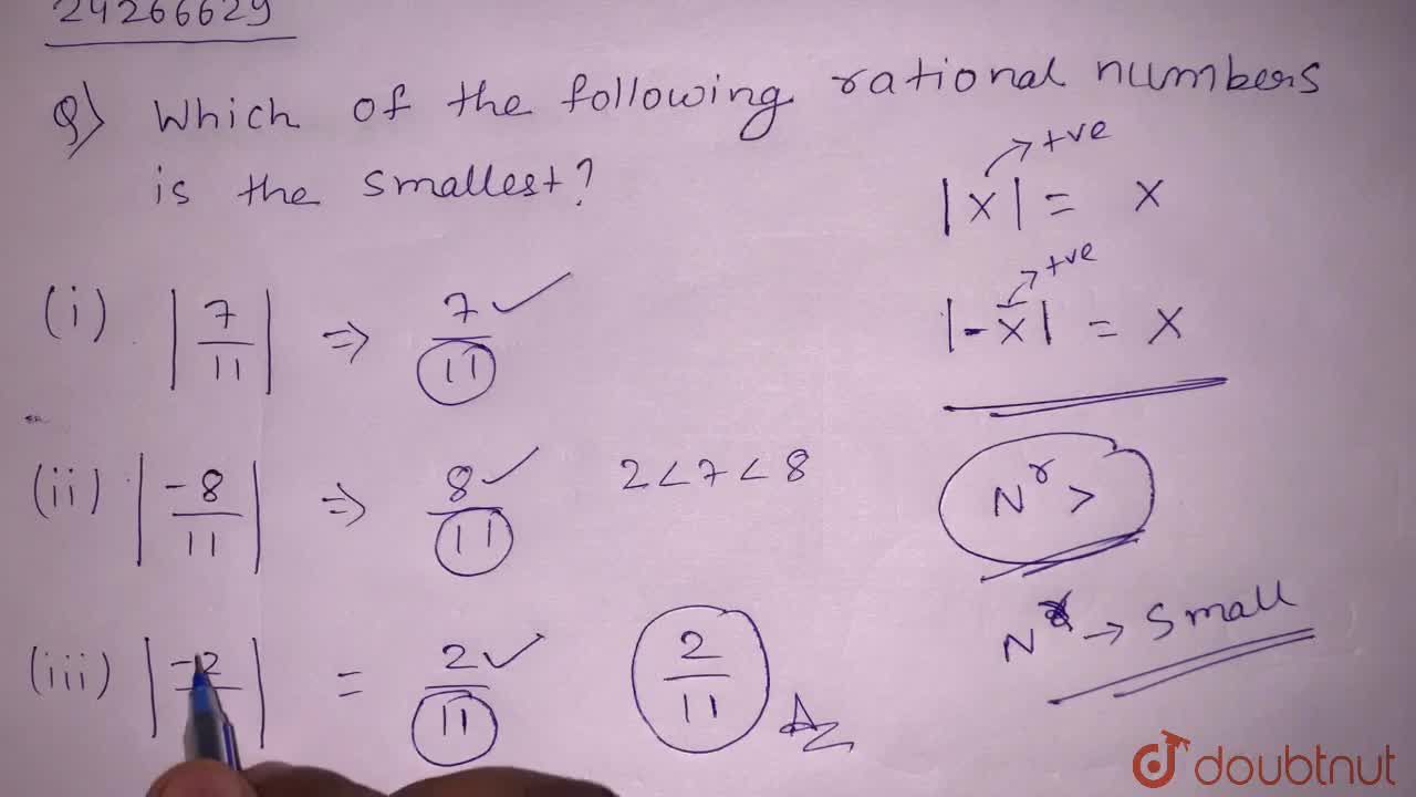 Which Of The Following Rational Numbers Is The Smallest? Which Of The Following Rational Numbers Is The Smallest?