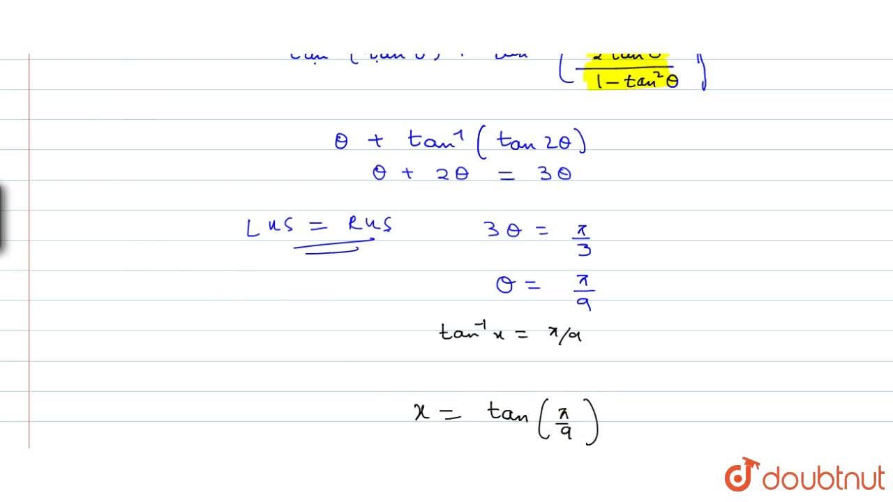 Solve Tan 1 X Tan 1 2x 1 X 2 Pi 3