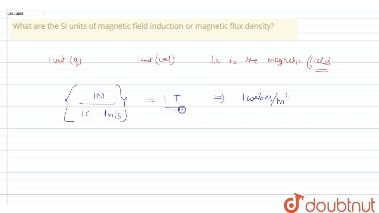 What are the SI units of magnetic field or magnetic density?
