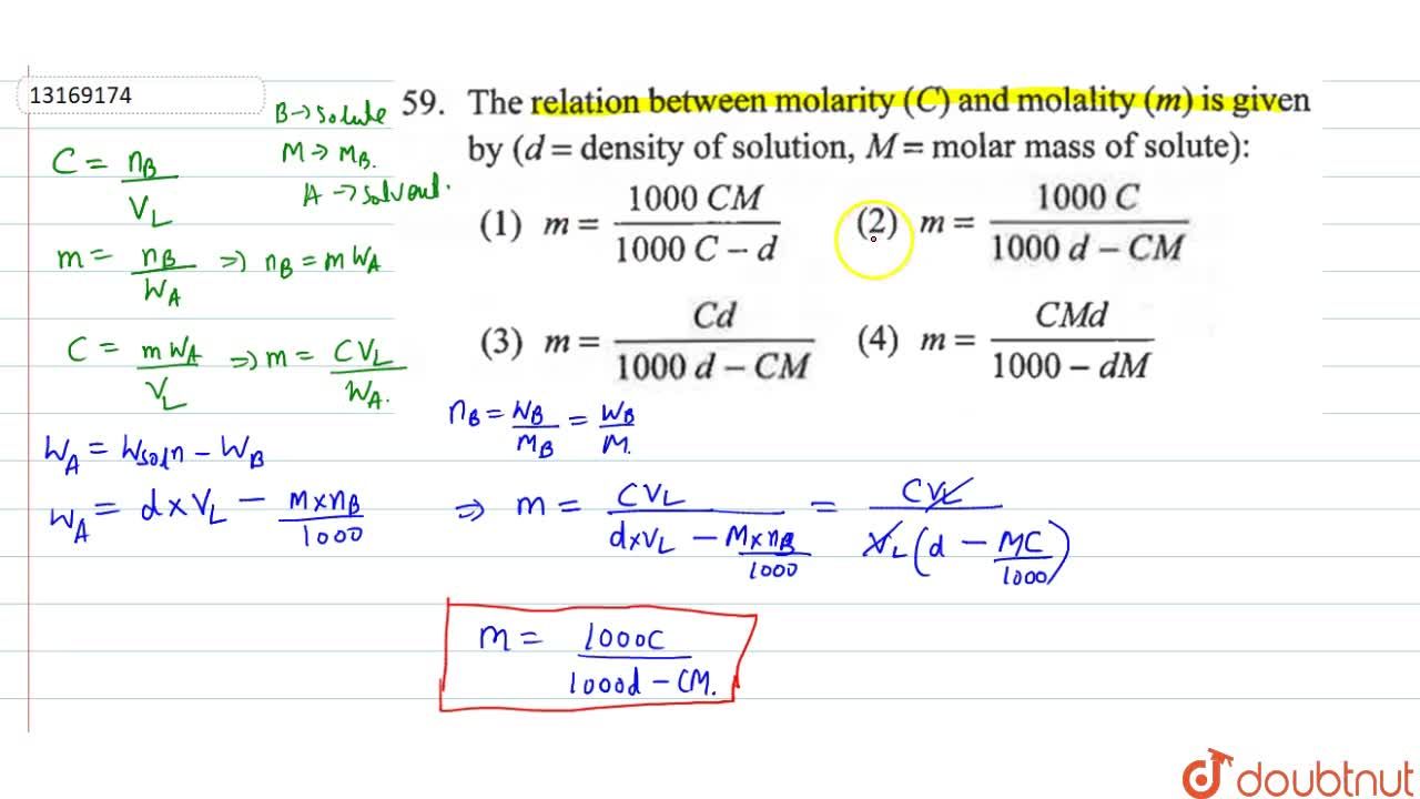 Formula molality Molality Formula,