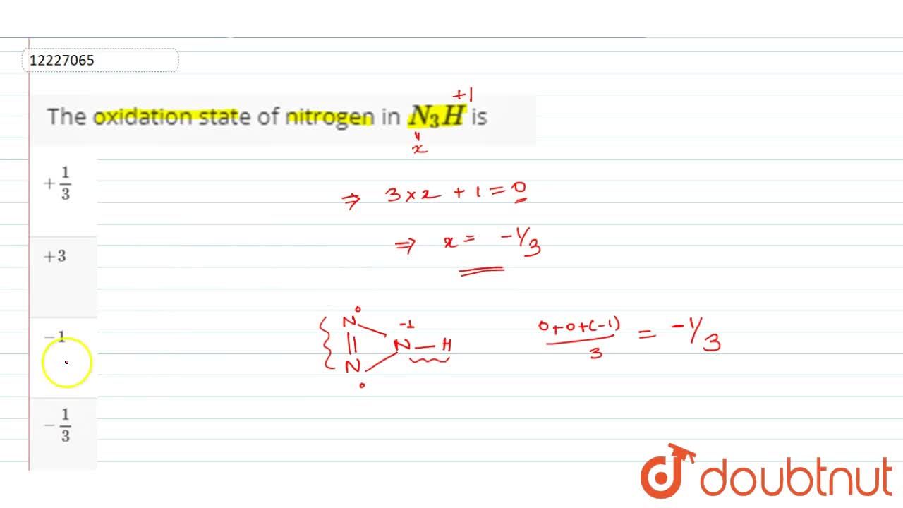 Oxidation State Of N
