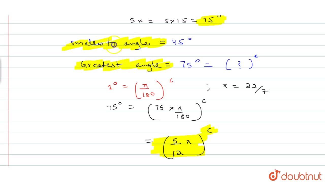 The Angles Of A Triangle Are In The Ratio 3 4 5 Find The Smallest