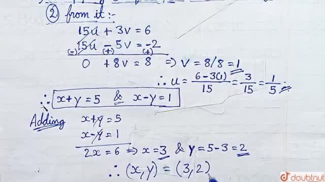 Solve For X And Y 5 X Y 1 X Y 2 15 X Y 5 X Y 2