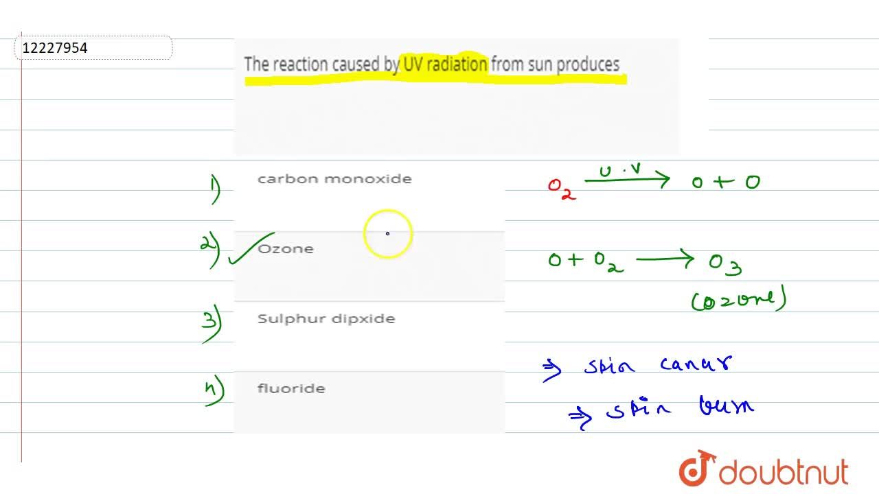 uv radiation from sunlight produces