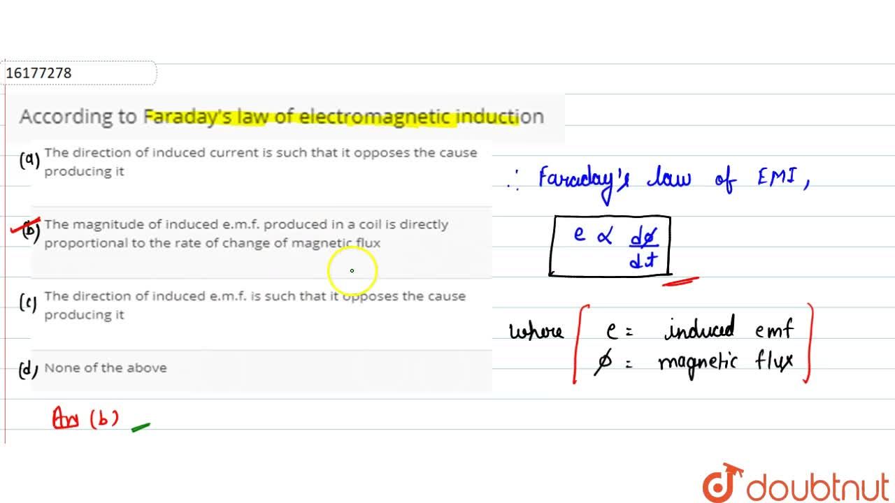 faradays law of electromagnetic induction equation
