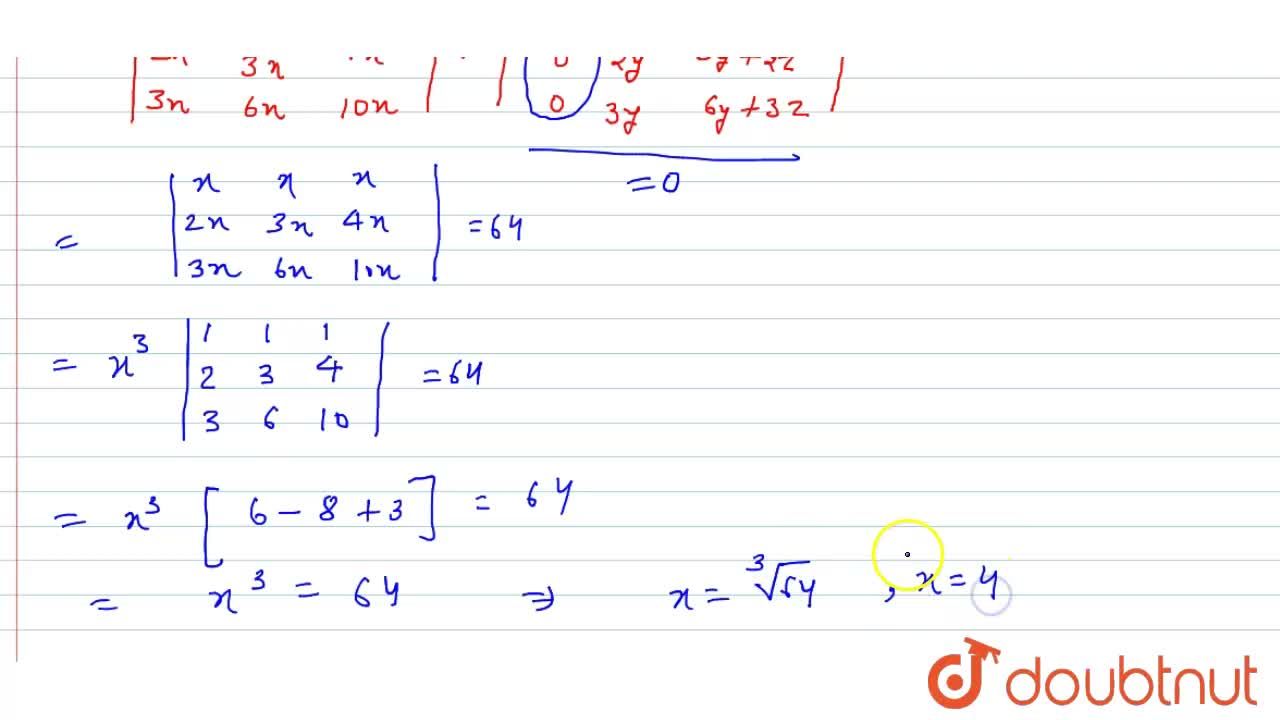 If X X Y X Y Z 2x 3x 2y 4x 3y 2z 3x 6x 3y 10x 6y 3z 64