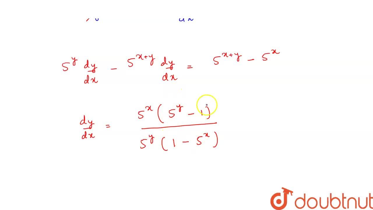 If 5 X 5 Y 5 X Y Then Dy Dx If 5 X 5 Y 5 X Y Then Dy Dx
