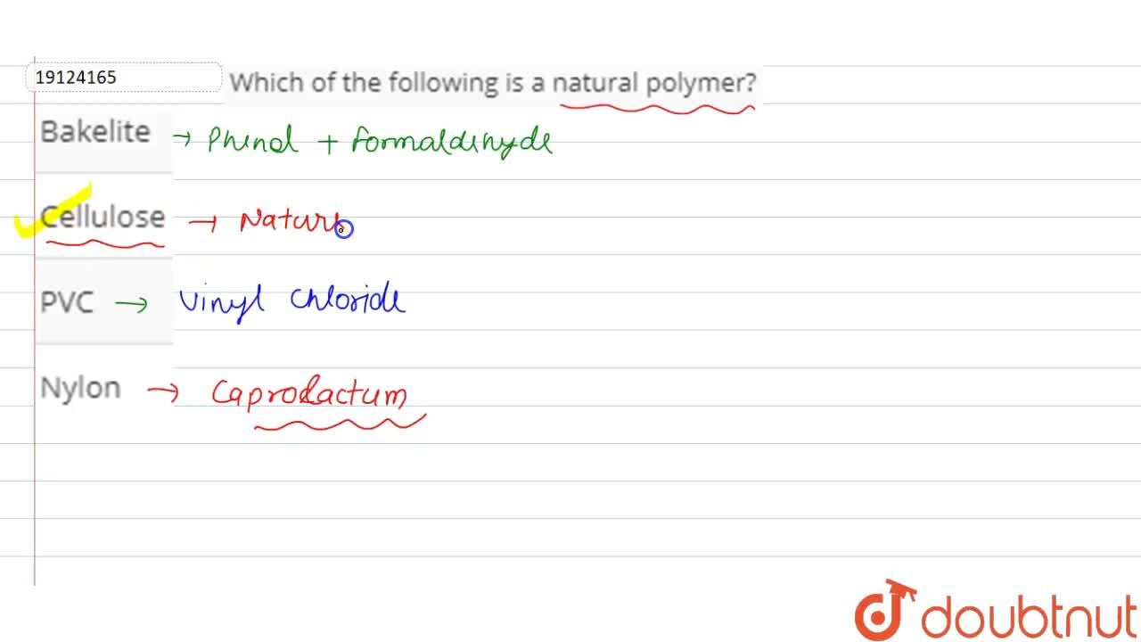 Which Of The Following Is A Natural Polymer