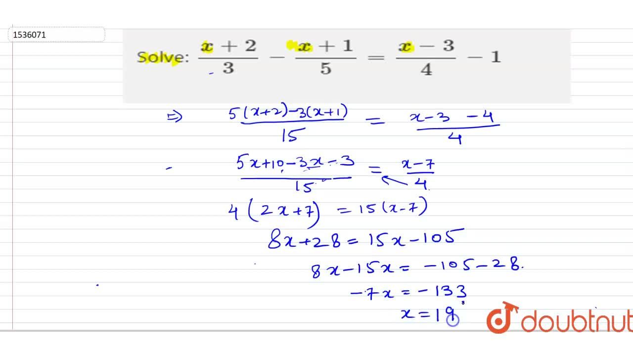 Solve X 2 3 X 1 5 X 3 4 1