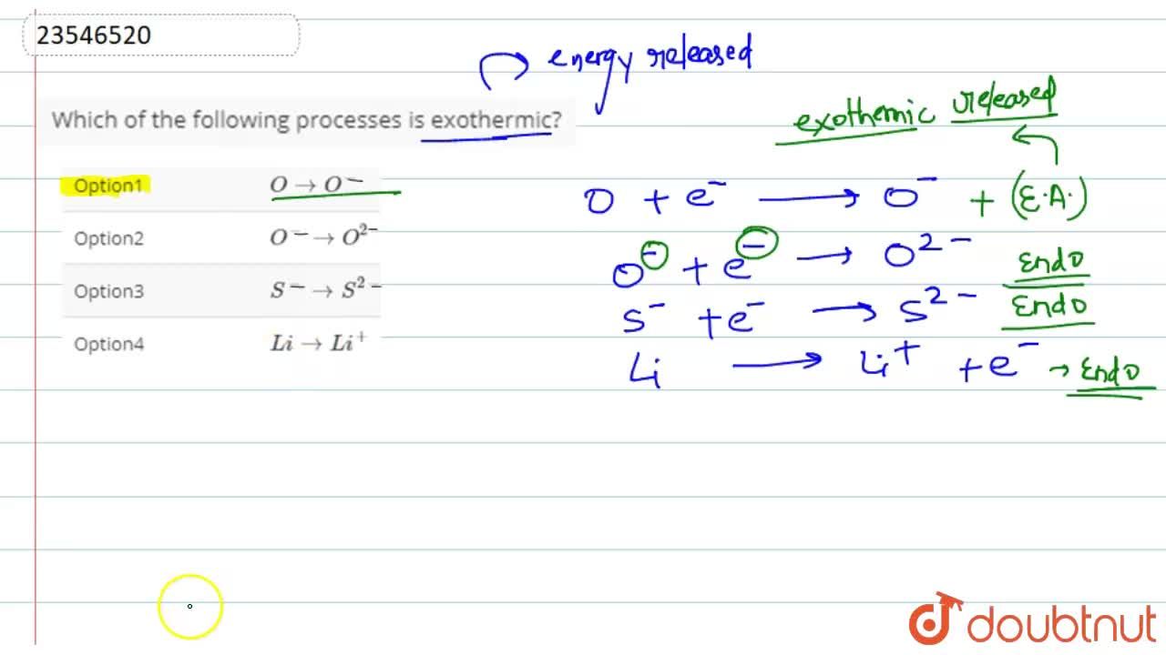 Which Of The Following Processes Is Exothermic? Which Of The Following Processes Is Exothermic?