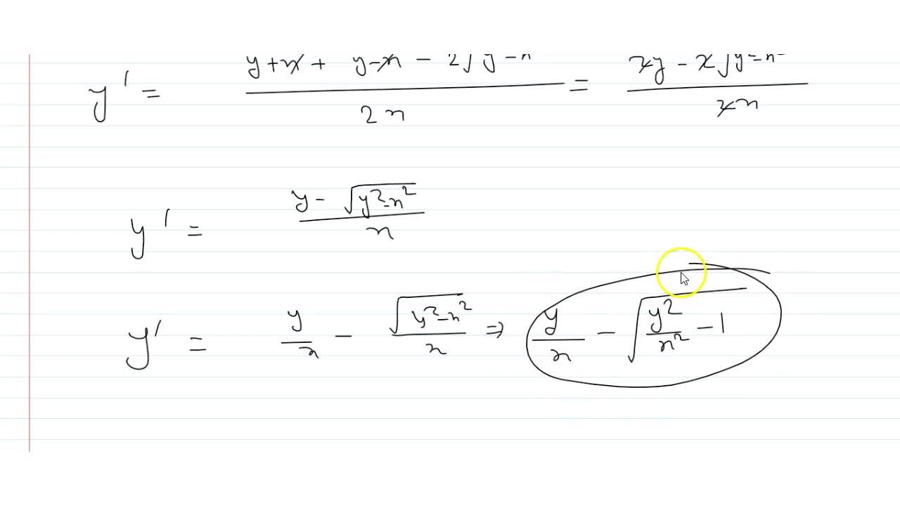 If Sqrt Y X Sqrt Y X C Then Find Dy Dx