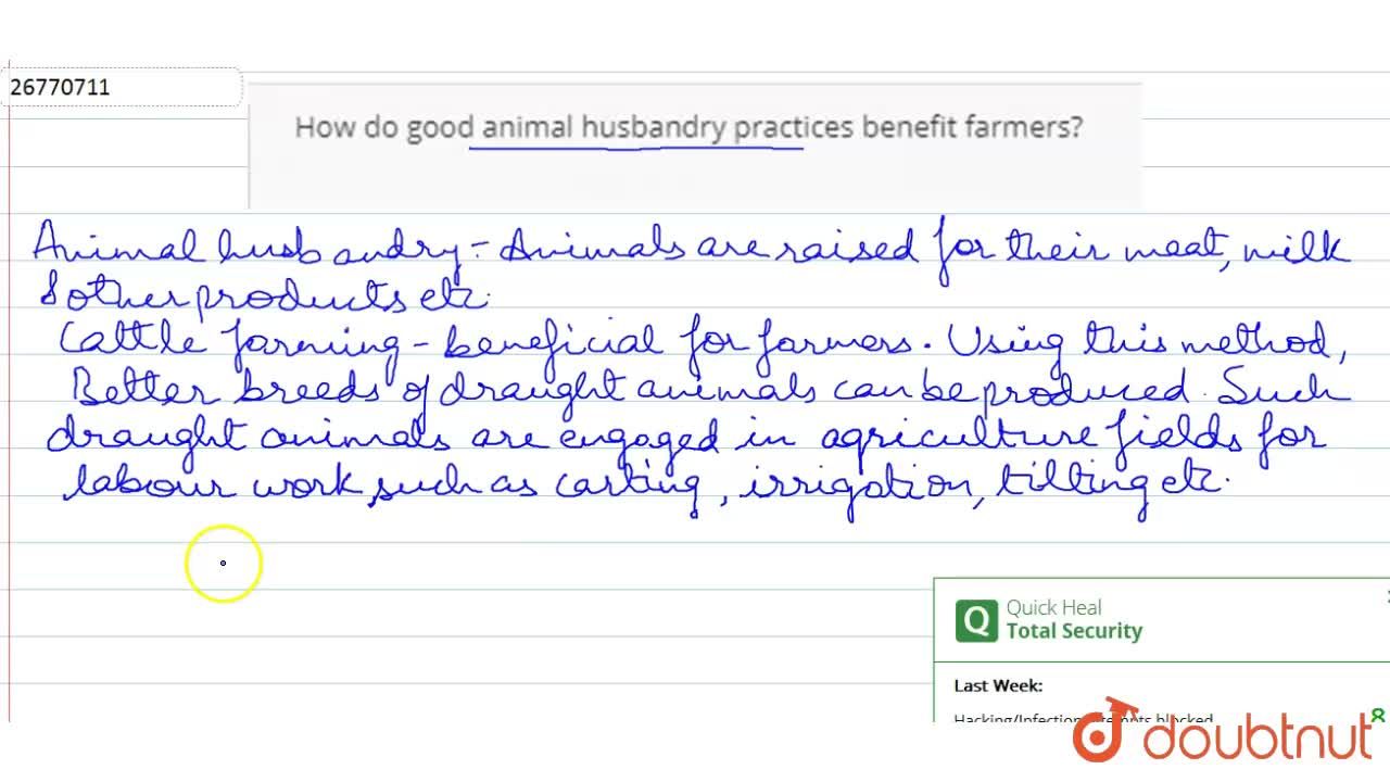 How do good animal husbandry practices benefit farmers?