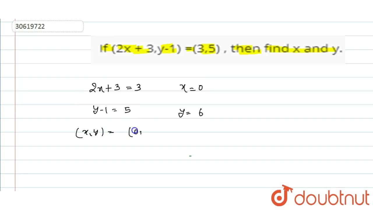 If 2x 3 Y 1 3 5 Then Find X And Y