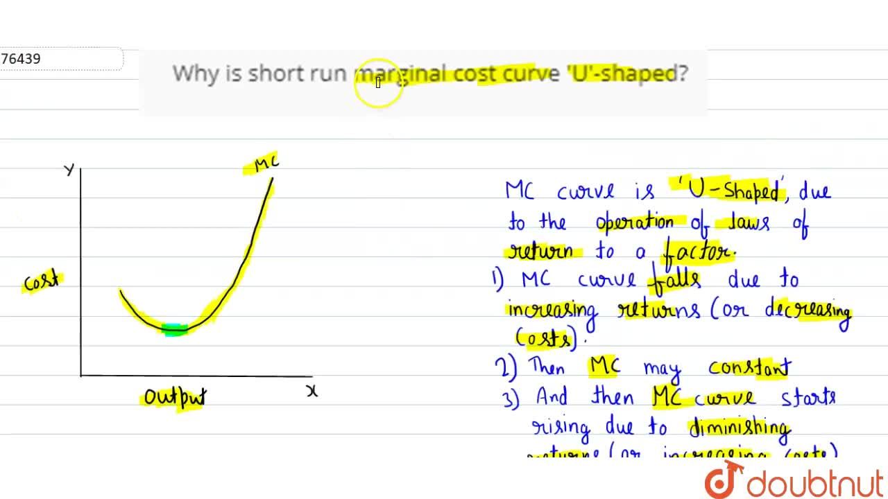 why marginal cost curve is u shaped