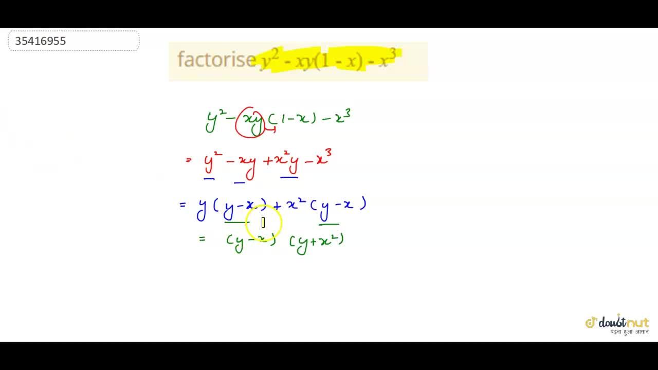 Factorise X 3 X 2y 2 Xy Y 3